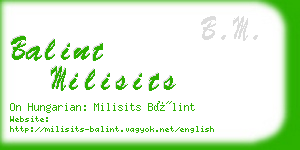 balint milisits business card